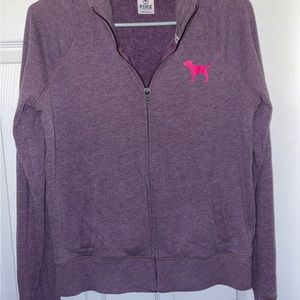 Purple zip up PINK sweater
